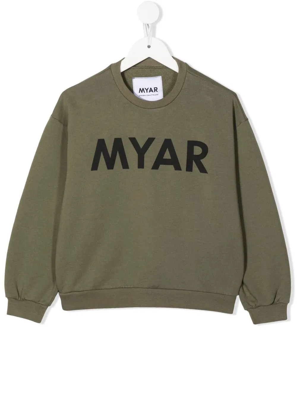 

MYAR KIDS logo-print crew-neck sweatshirt - Green