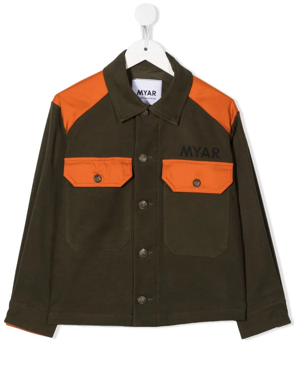 

MYAR KIDS camisa con detalles en contraste - Verde