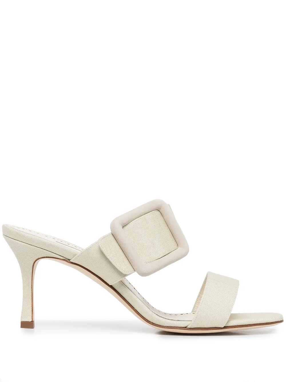 

Manolo Blahnik Gable canvas 80mm mules - Neutrals