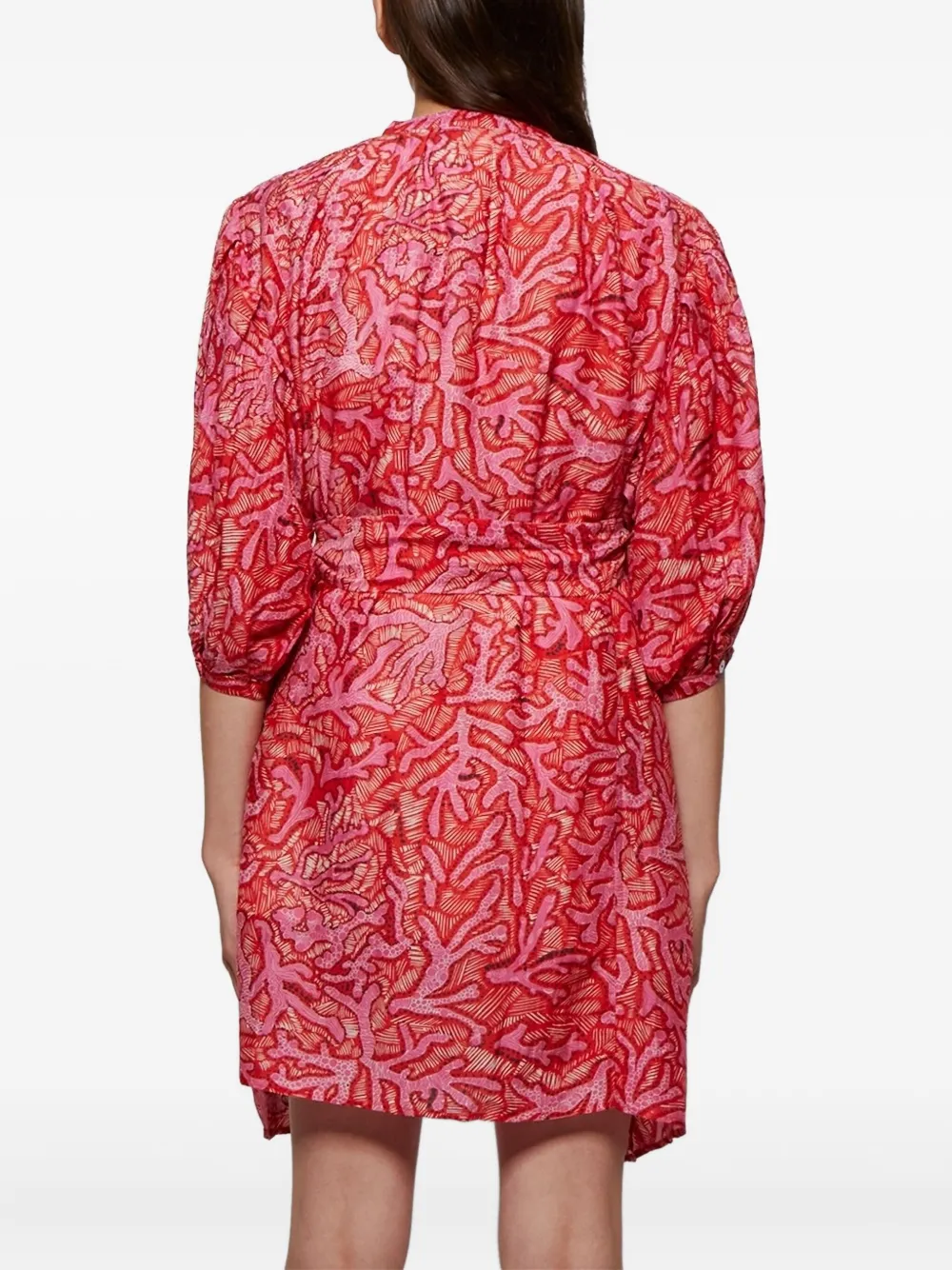 Chufy Belted Mini Shirt Dress In Pink