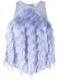 GANNI fringe-detail sleeveless top - Purple