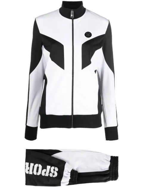 Plein Sport colour-block panelled tracksuit set