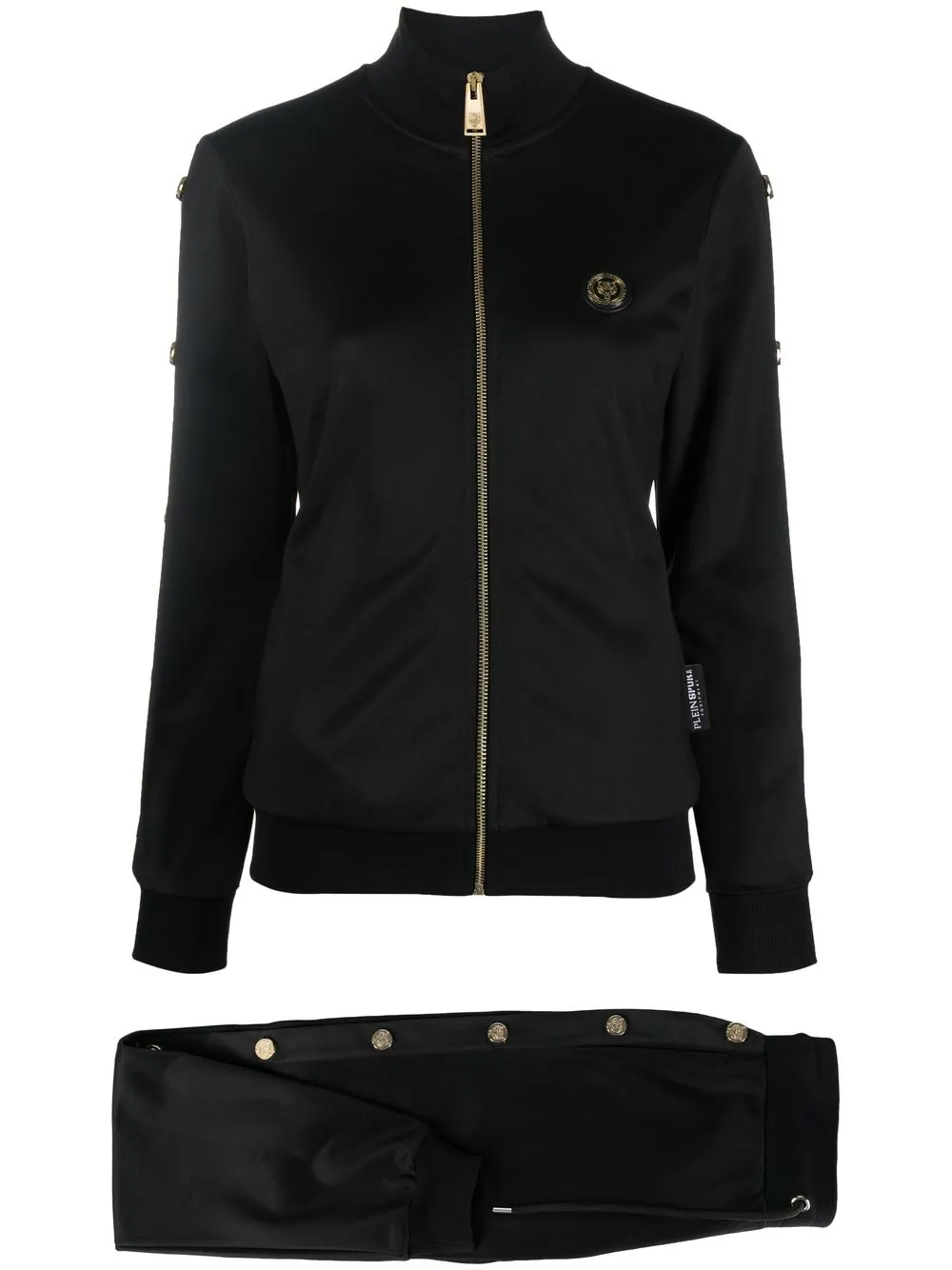 

Plein Sport logo-stud zip-up tracksuit - Black