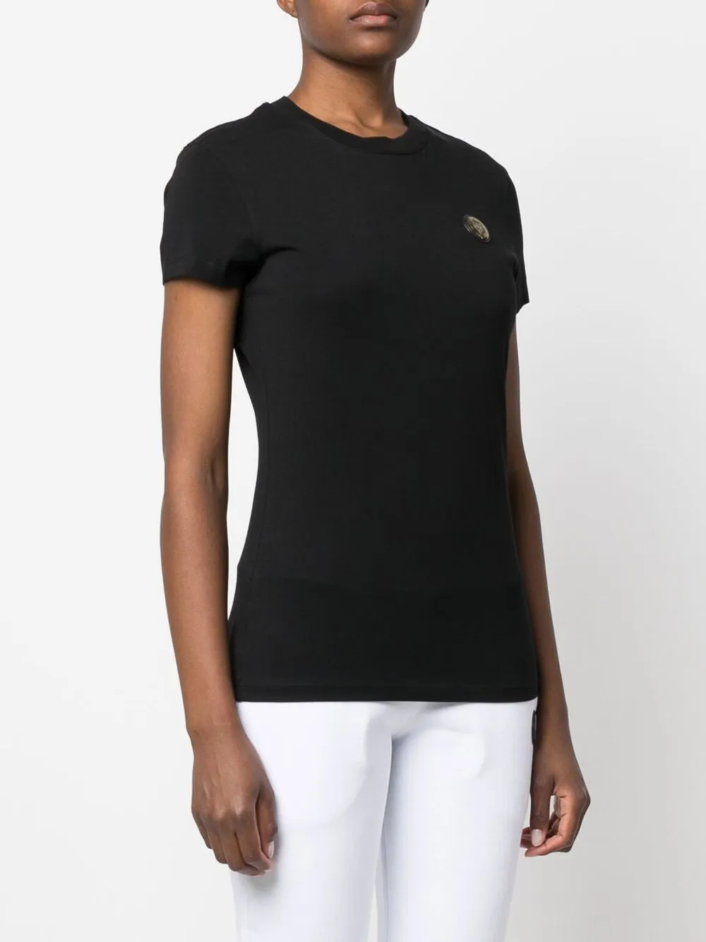 Plein Sport Logo-patch T-shirt In Black