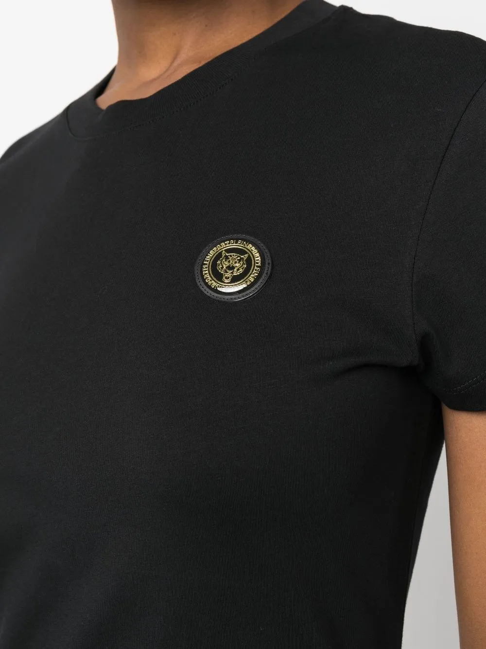 Plein Sport Logo-patch T-shirt In Black