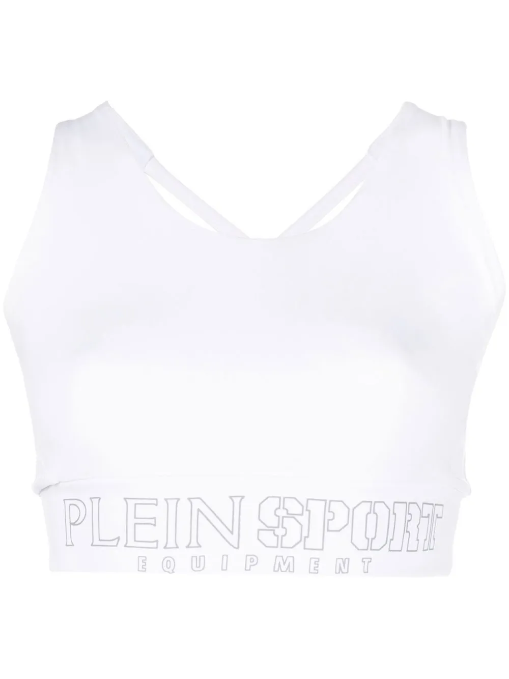 

Plein Sport bra deportivo con banda del logo - Blanco