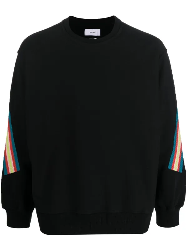 Facetasm Striped crew-neck Sweatshirt | Black | FARFETCH