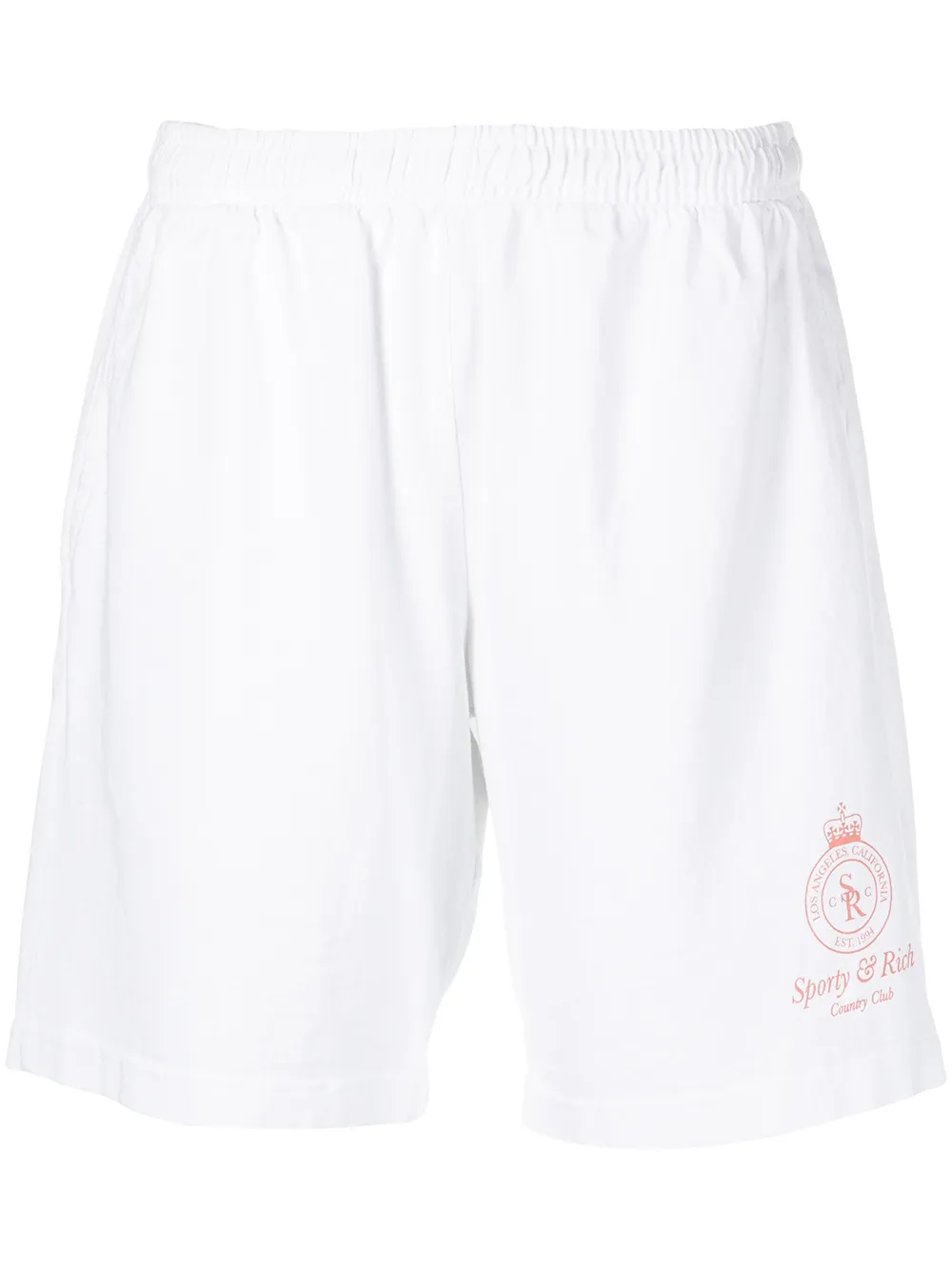 

Sporty & Rich crown logo cotton shorts - White