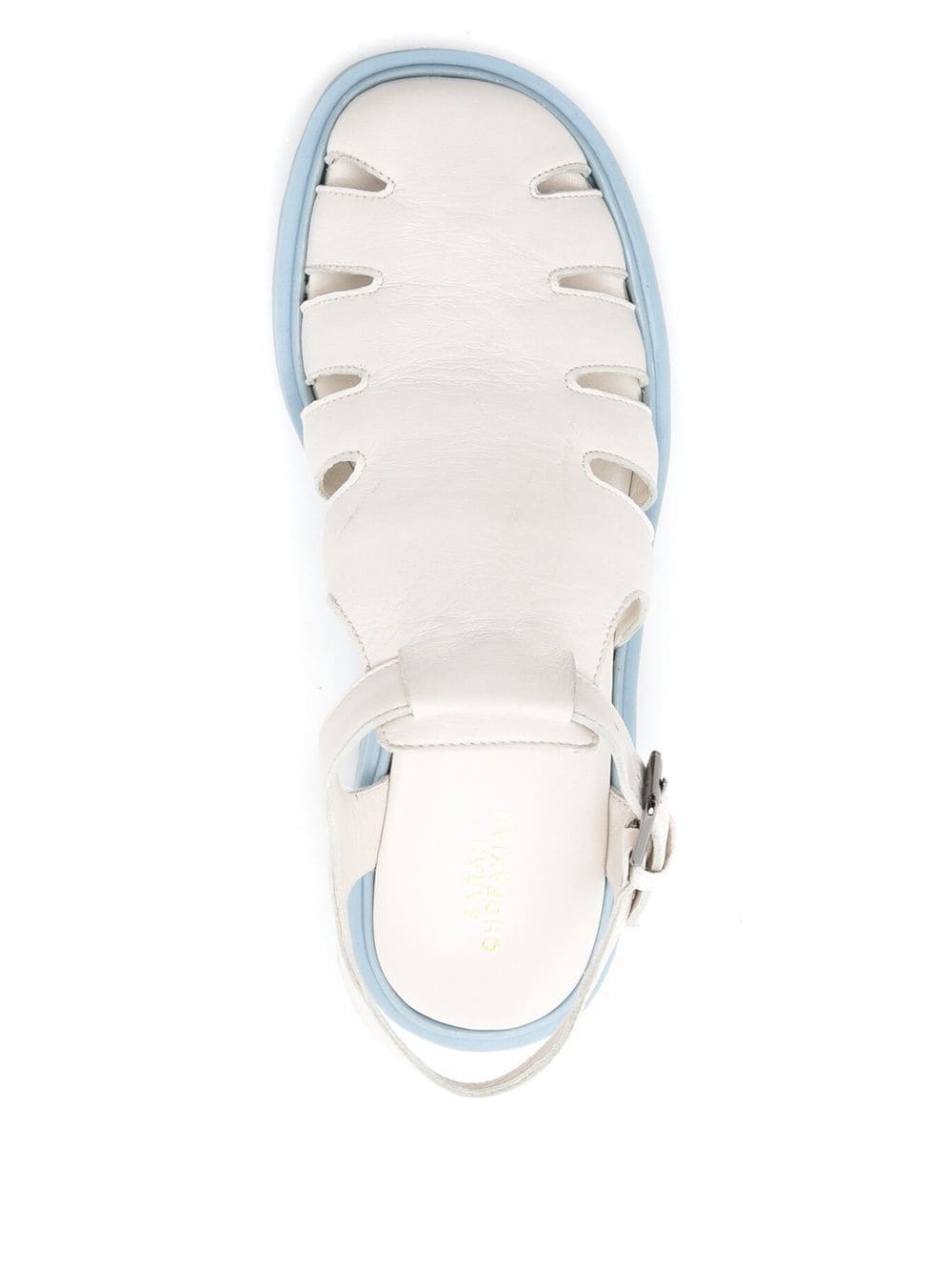 Shop Sarah Chofakian Cut-out Detailed Leather Sandals In White