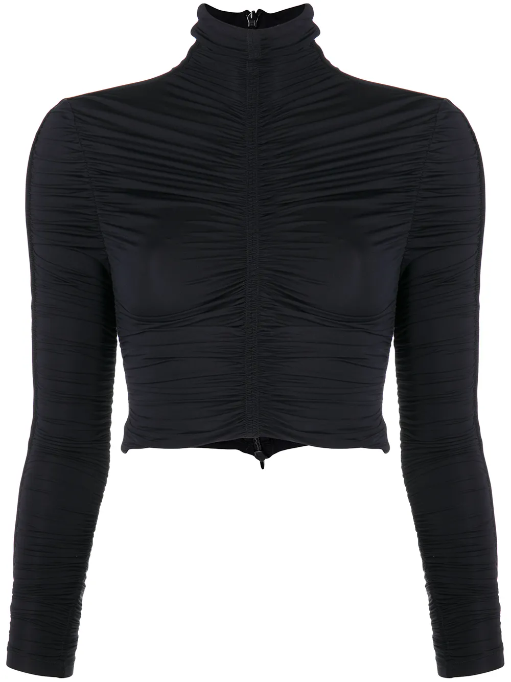 

Alexander Wang cropped ruched roll-neck top - Black