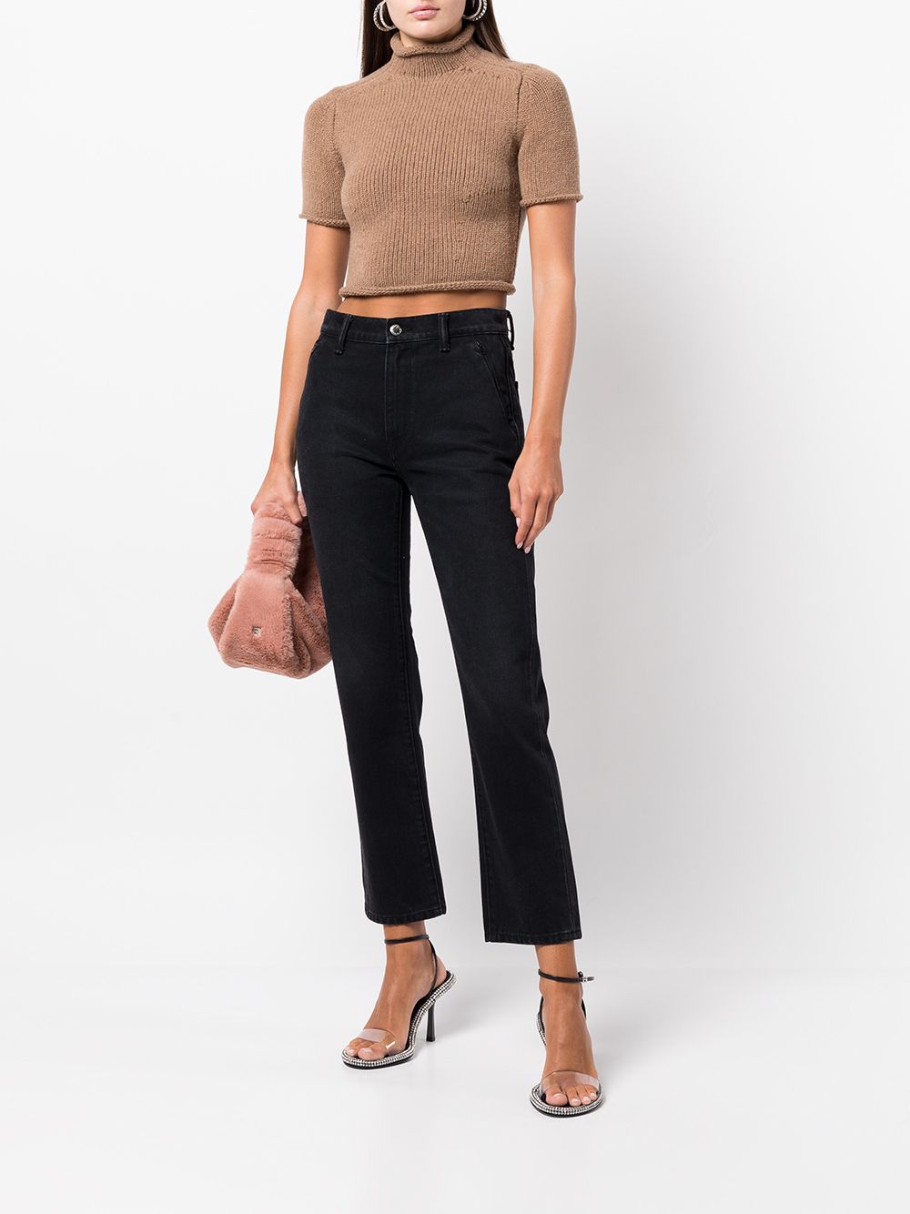 Alexander Wang COMPACT KNIT TEE WITH JERSEY ROLL TRIMS - Farfetch