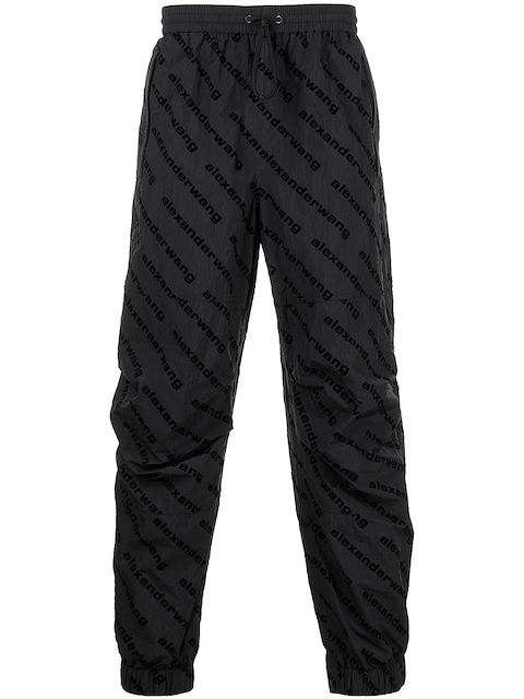 Alexander Wang flocked logo track pants