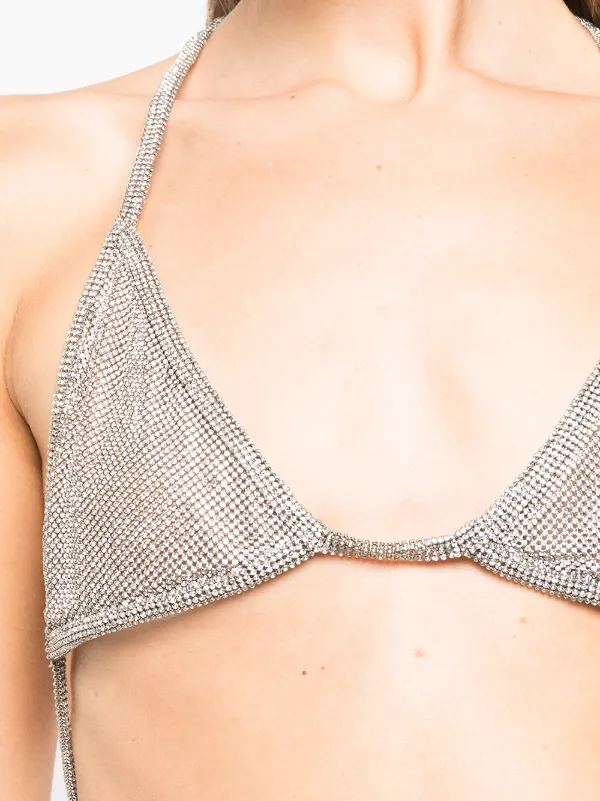 Alexander Wang crystal-embellished Triangle Bikini Top - Farfetch