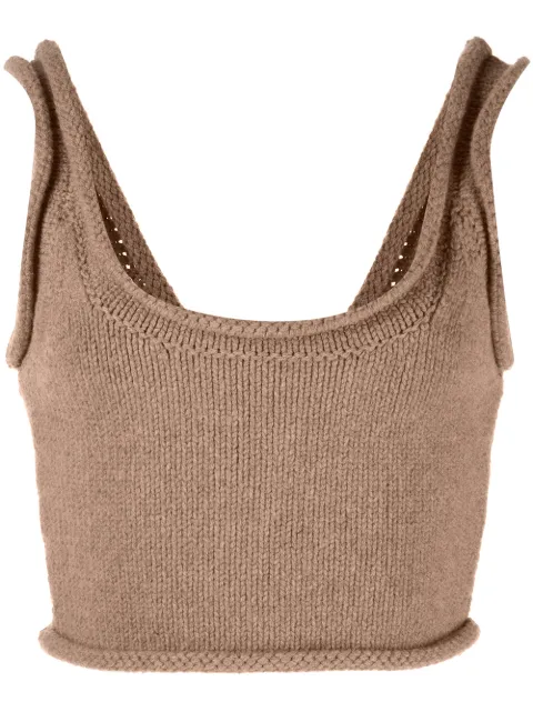 Alexander Wang COMPACT KNIT TANK BRA WITH JERSEY ROLL TRIMS