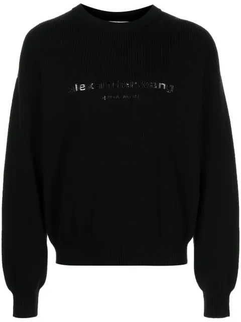 Alexander Wang logo-print ribbed jumper 