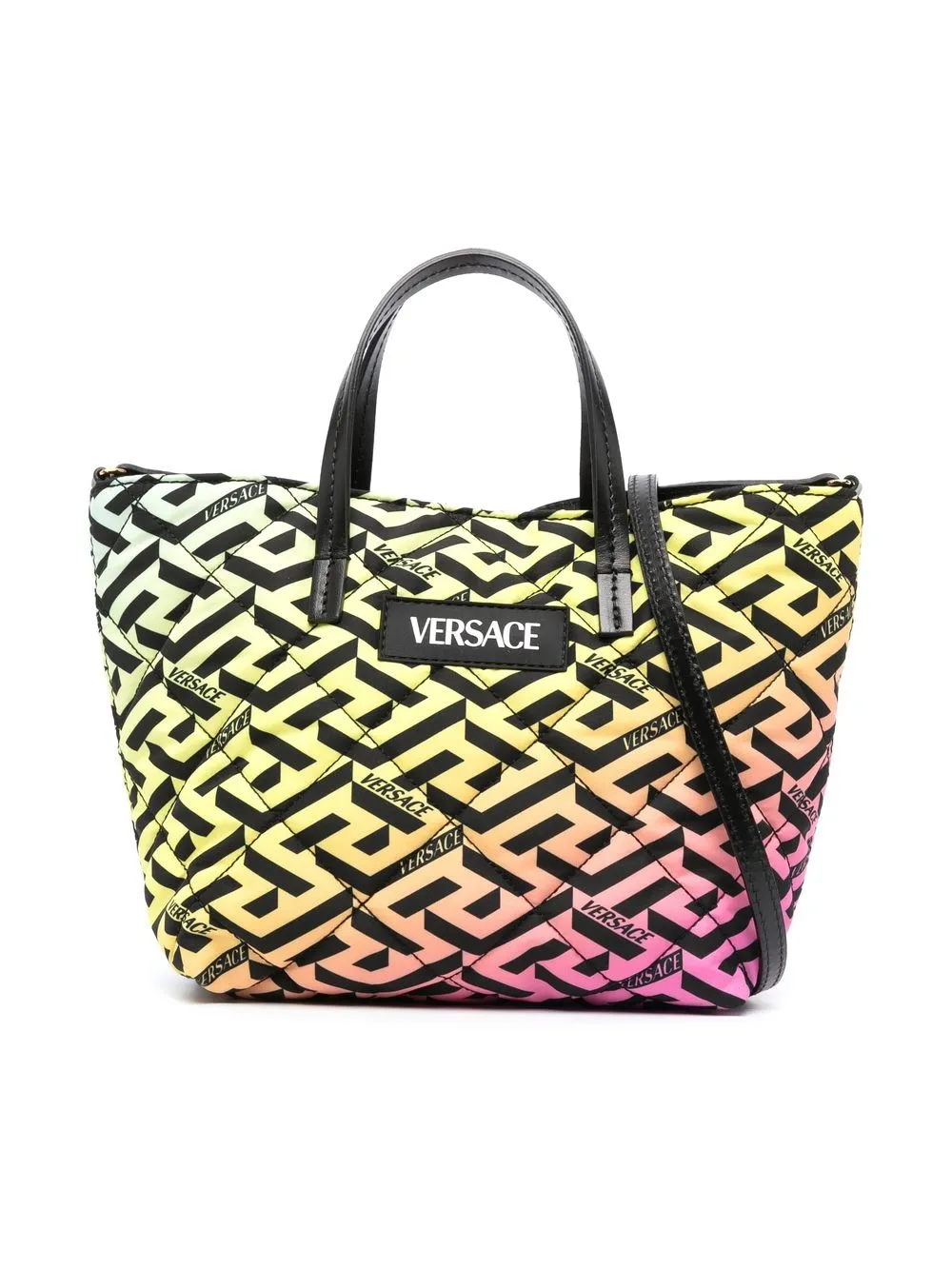 

Versace Kids La Greca quilted tote bag - Pink