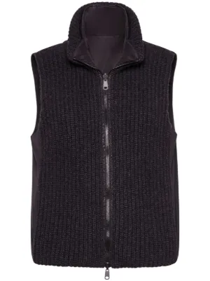 ボトムスその他 Brunello Cucinelli Black Cotton Gilet Brunello Cucinelli 100% Cashmere Full Button Sweater Vest
