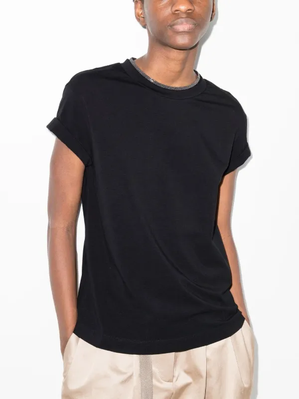 Brunello Cucinelli｜SHORT-SLEEVED ROUND NECK T-SHIRTS (M Brunello Cucinelli round-neck short-sleeve T-shirt | Black