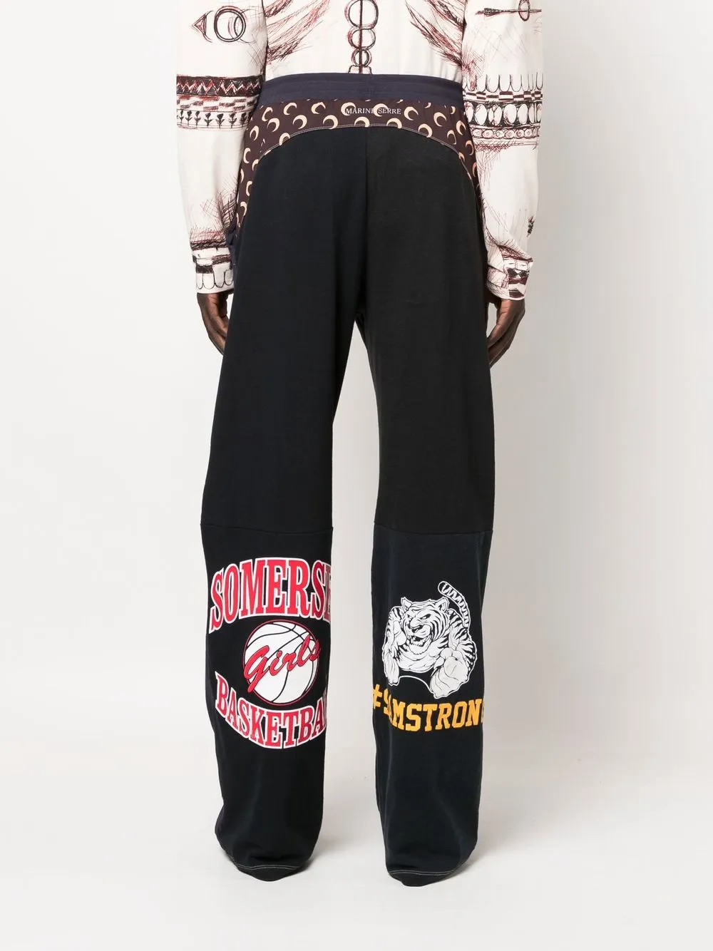 Marine Serre Blue Graphic T-shirts Track Pants In Blue