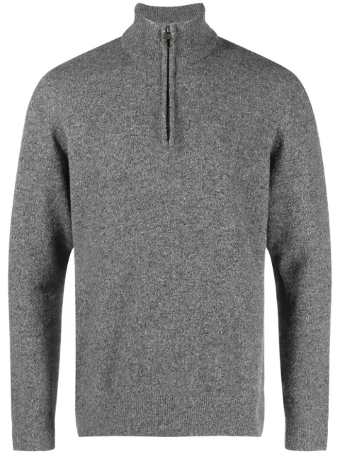 Barbour melange-effect half-zip sweater