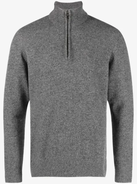 Barbour melange-effect half-zip sweater