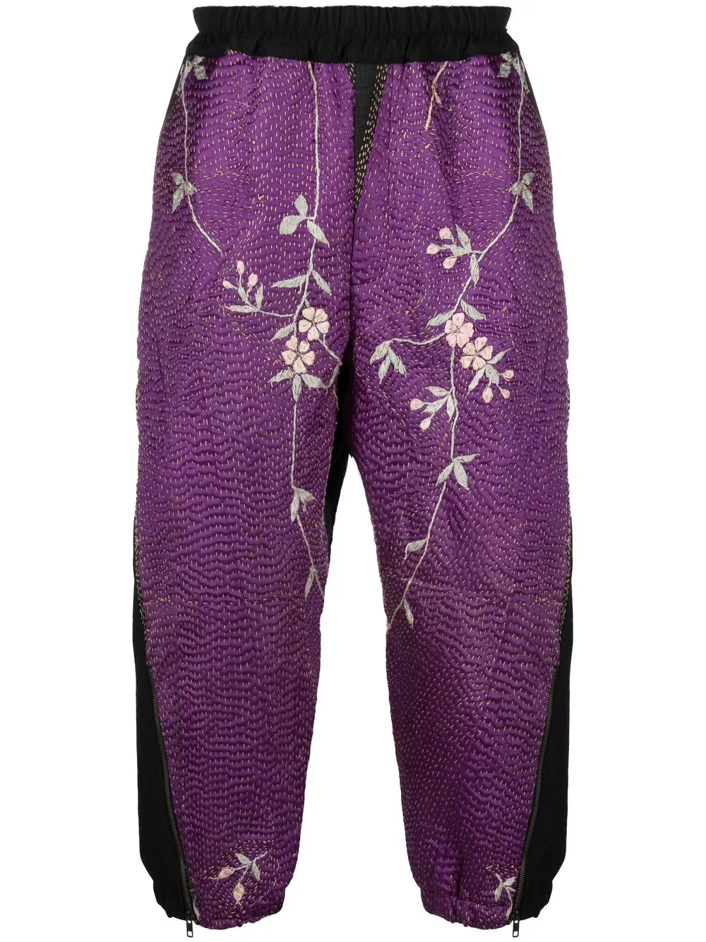 

By Walid Harley embroidered tapered-leg trousers - Black