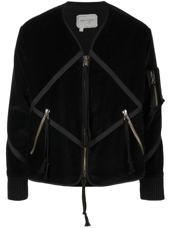 Greg Lauren Velvet Patchwork Jacket | Black | FARFETCH HK