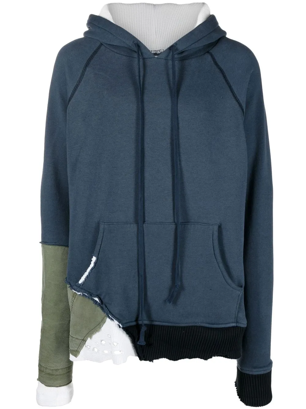 

Greg Lauren hoodie con diseño de patchwork - Azul