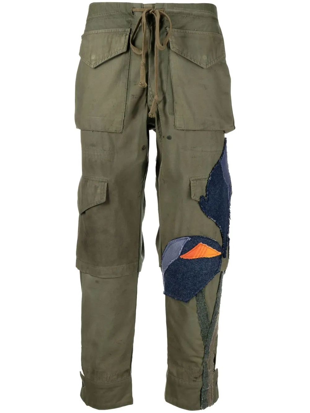 

Greg Lauren patchwork straight-leg trousers - Green