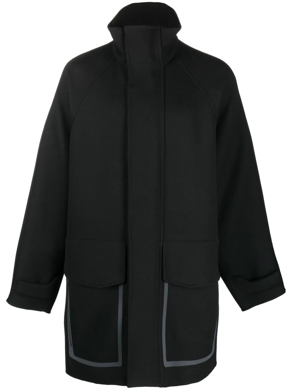 

Zegna high-neck pocket-front coat - Black