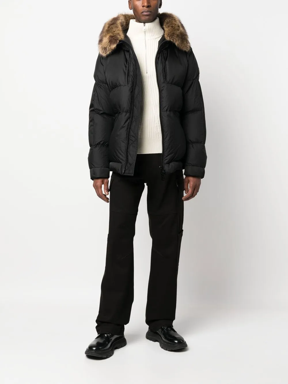 Moncler Jas met logopatch - Zwart