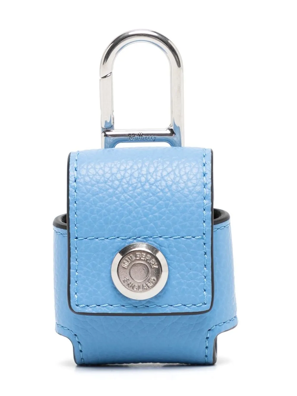 Mulberry leather keychain airpod case - Blue