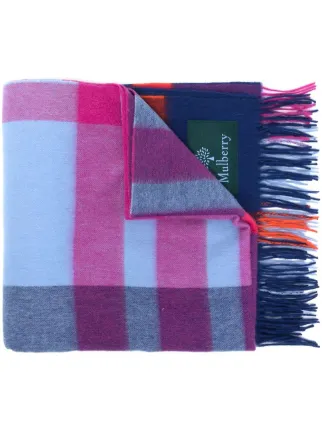 Mulberry large hot sale check scarf