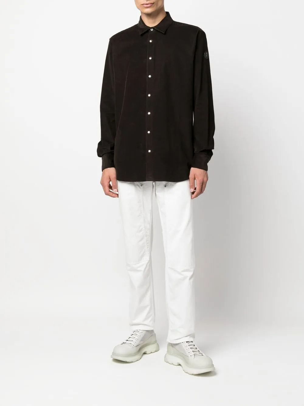 Moncler Ribfluwelen overhemd - Bruin