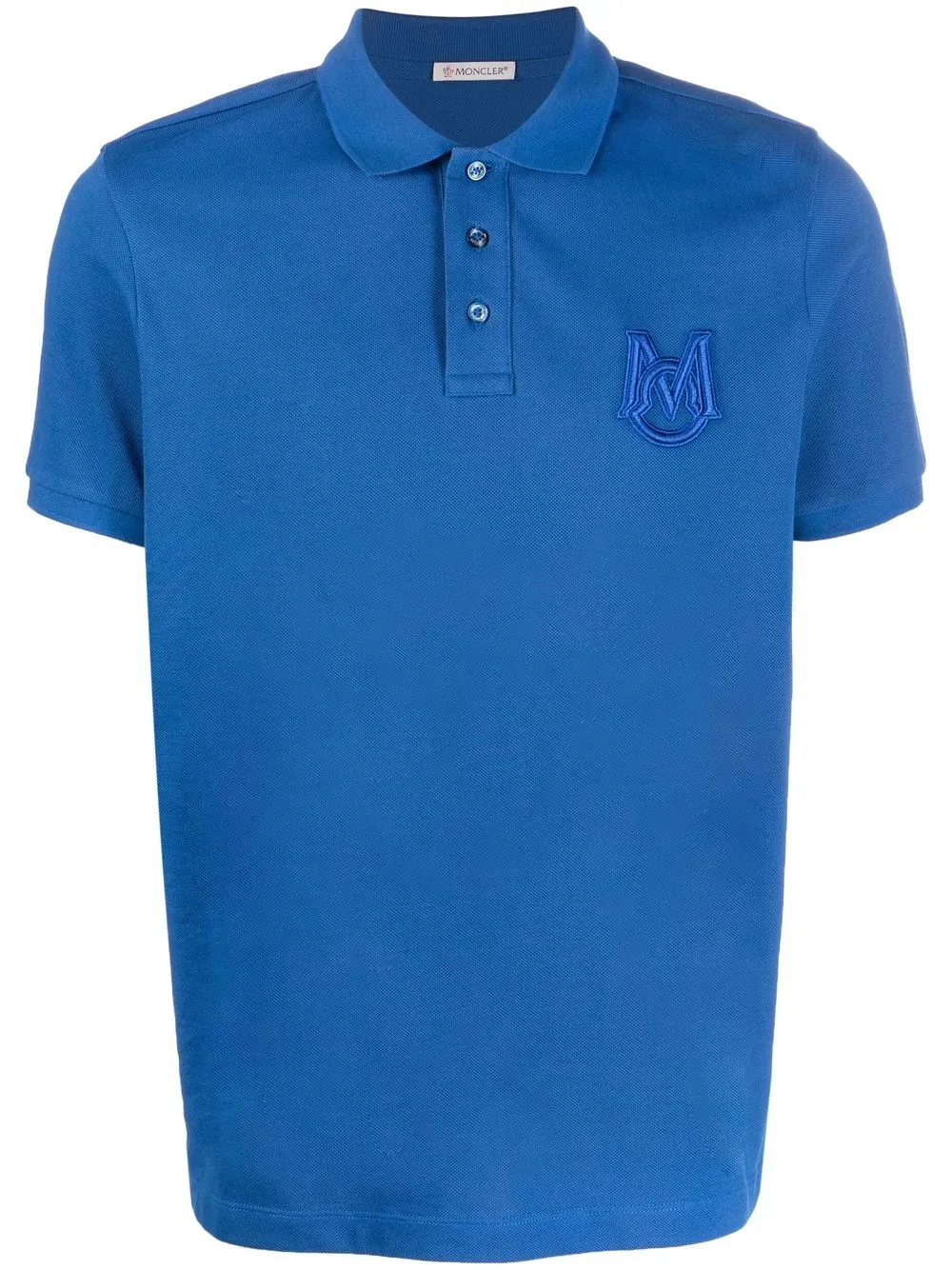 

Moncler playera tipo polo con logo bordado - Azul