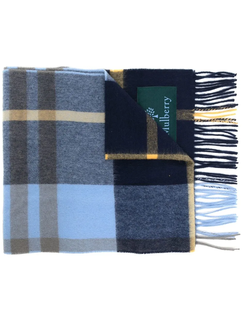 

Mulberry Small Check Lambswool scarf - Blue