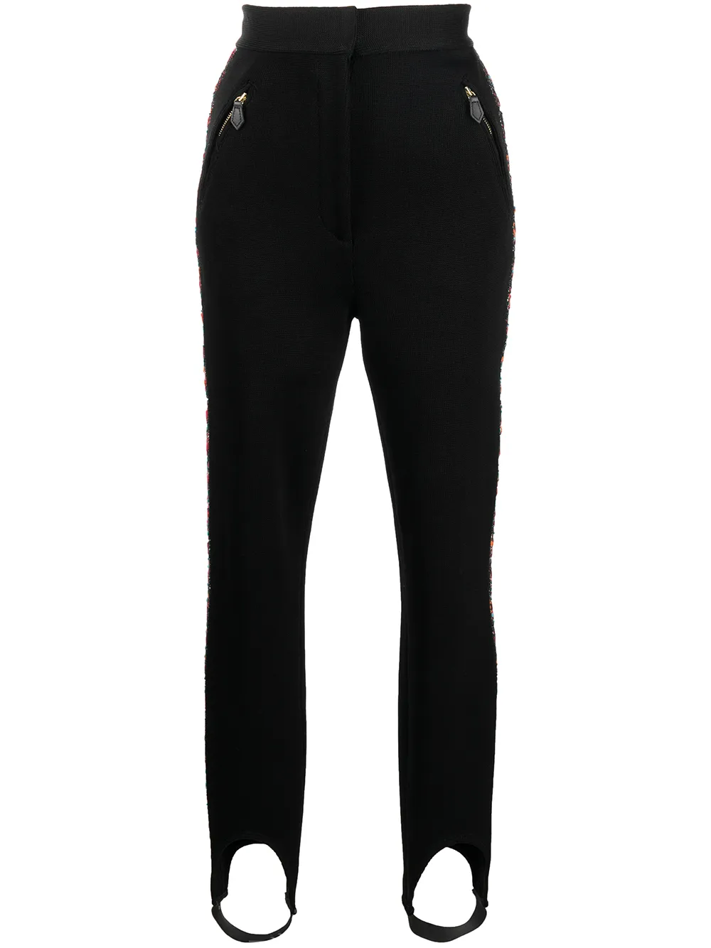 

St. John pantalones de sarga con tiro alto - Negro