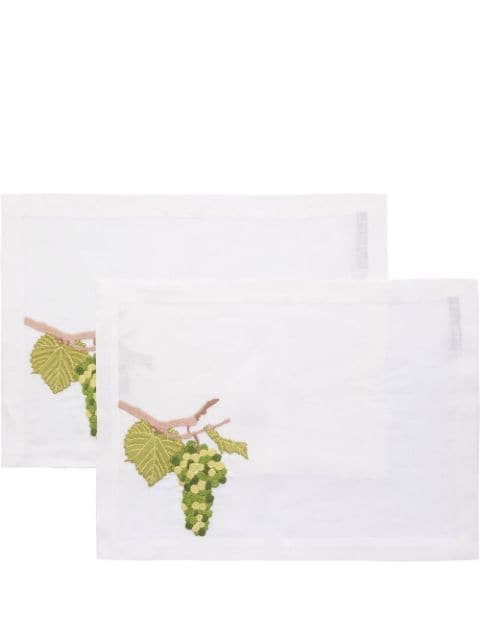 Bernadette grape-embroidered placemats (set of two)