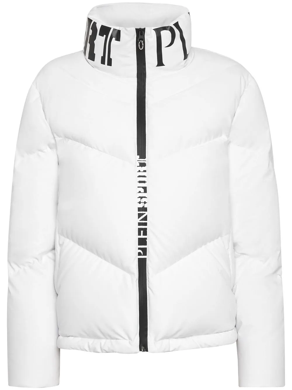 

Plein Sport Tiger feather-down puffer jacket - White