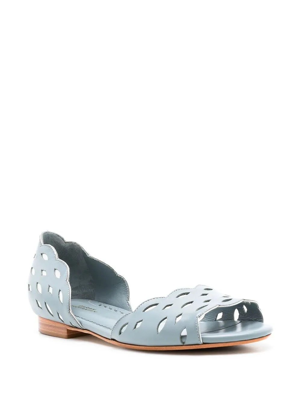 Shop Sarah Chofakian Vivienne Perforated-detail Sandals In Blue