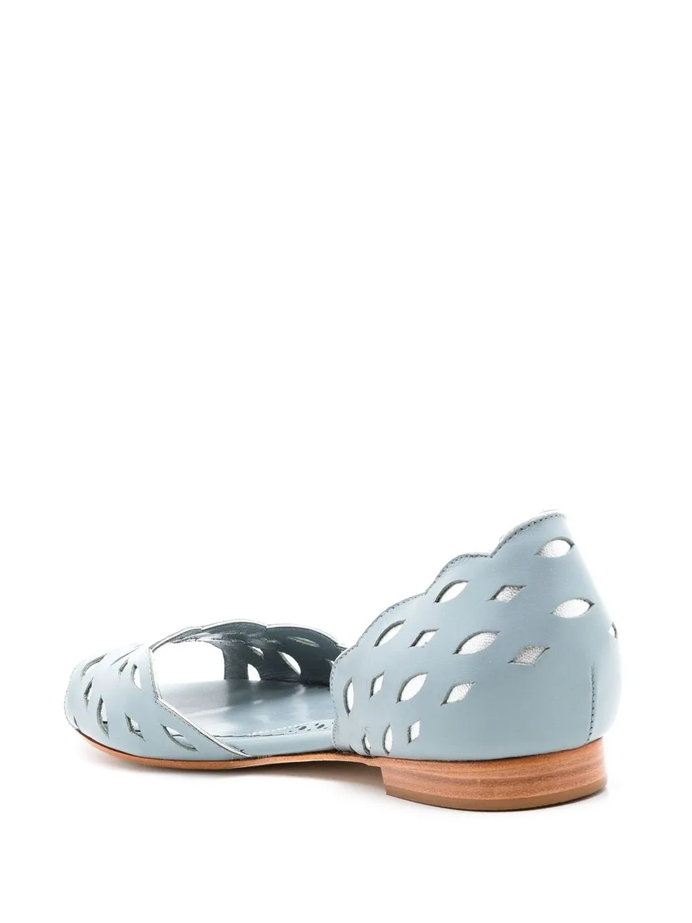 Shop Sarah Chofakian Vivienne Perforated-detail Sandals In Blue