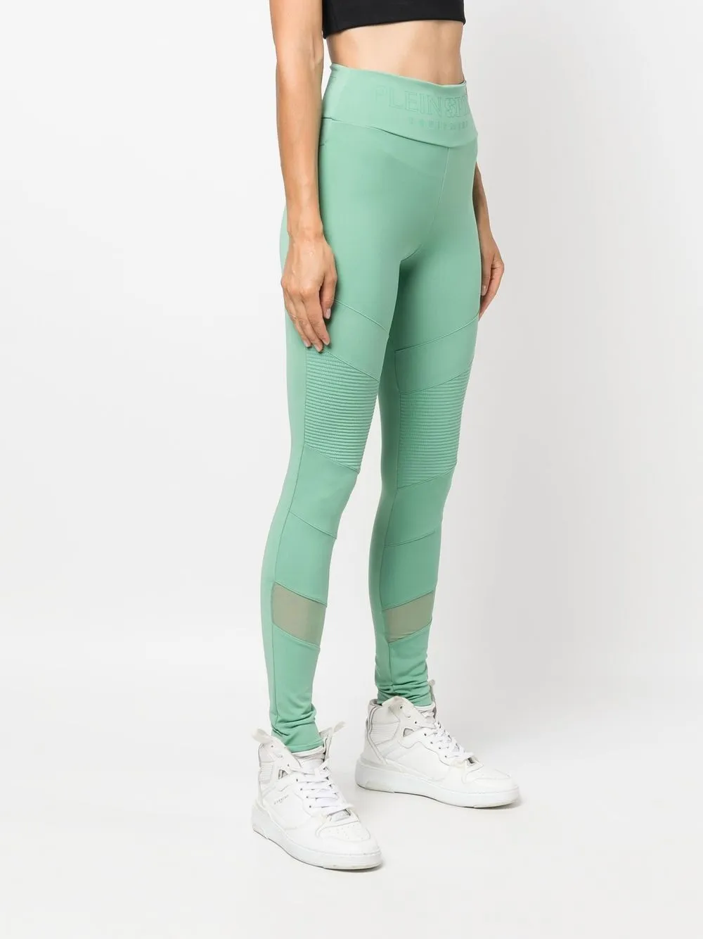 Plein Sport Statement Stretch Leggings In Green