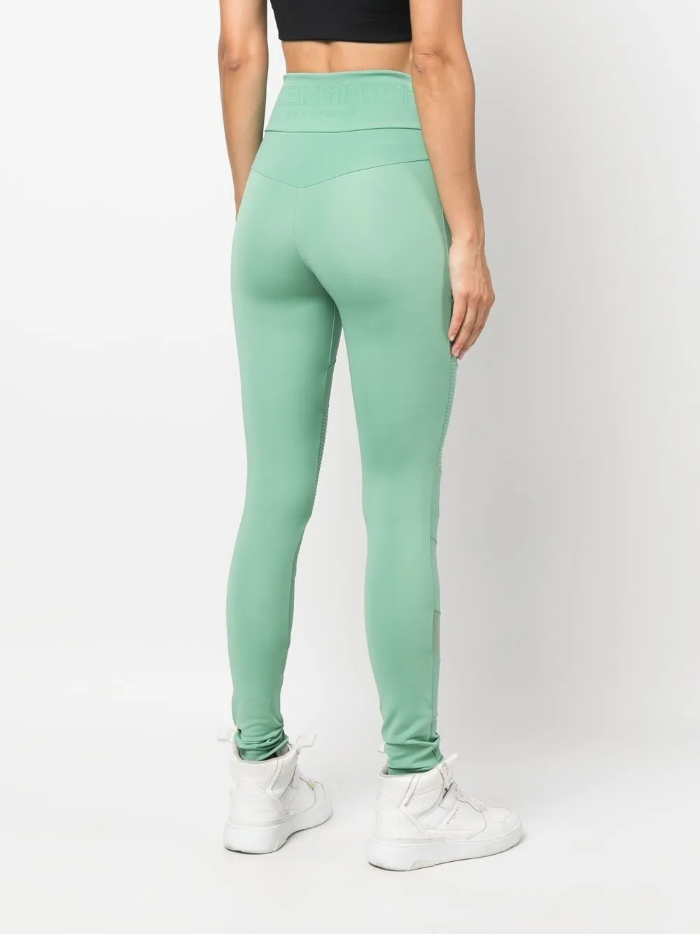 Plein Sport Statement Stretch Leggings In Green