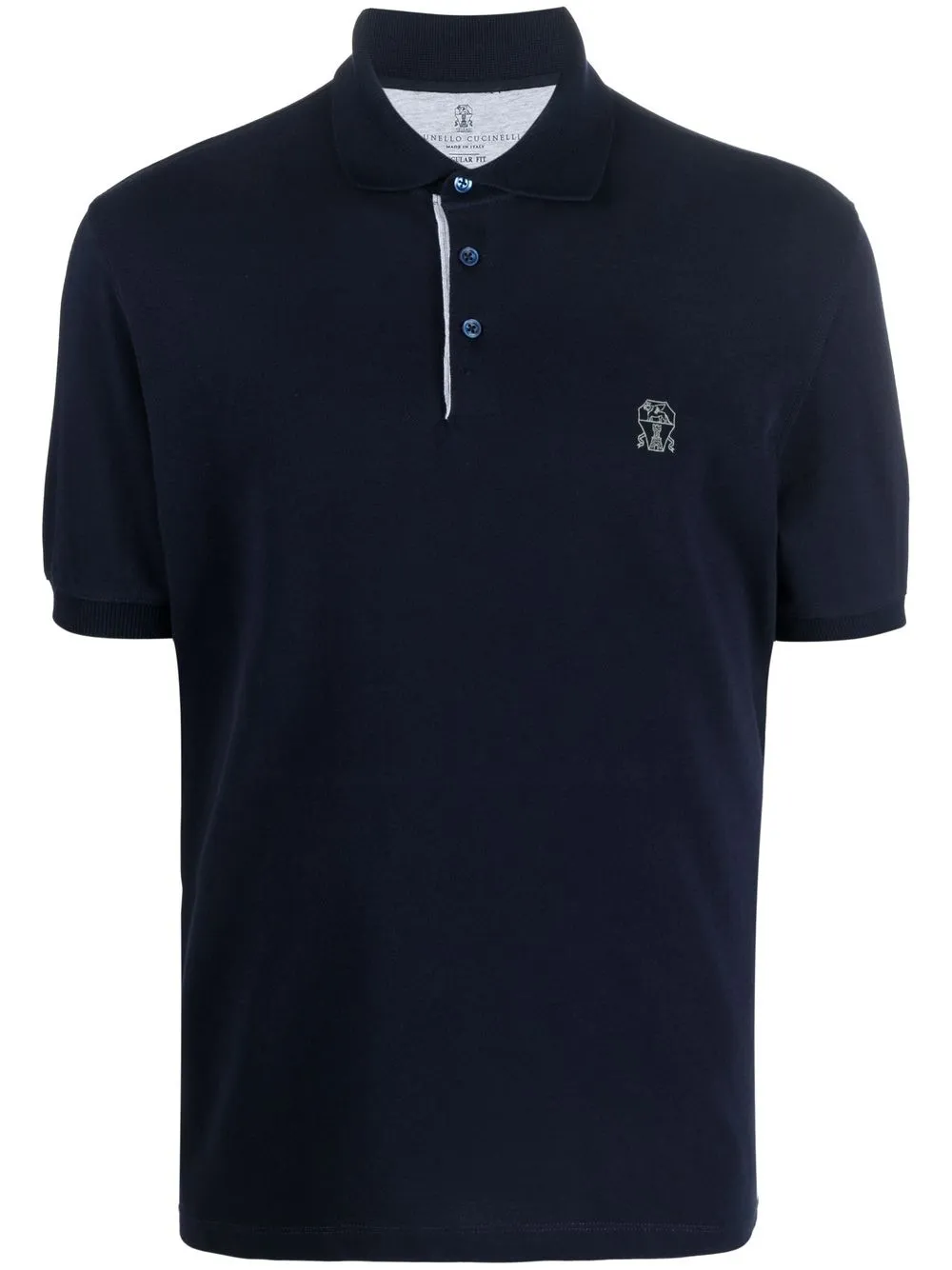 

Brunello Cucinelli playera tipo polo con logo bordado - Azul