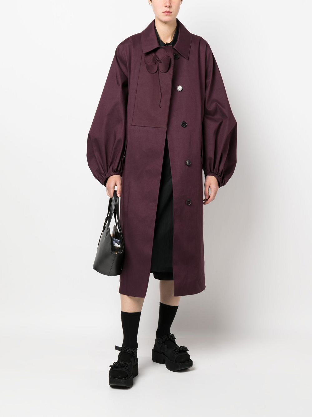 Cecilie Bahnsen Trenchcoat met pofmouwen - Paars