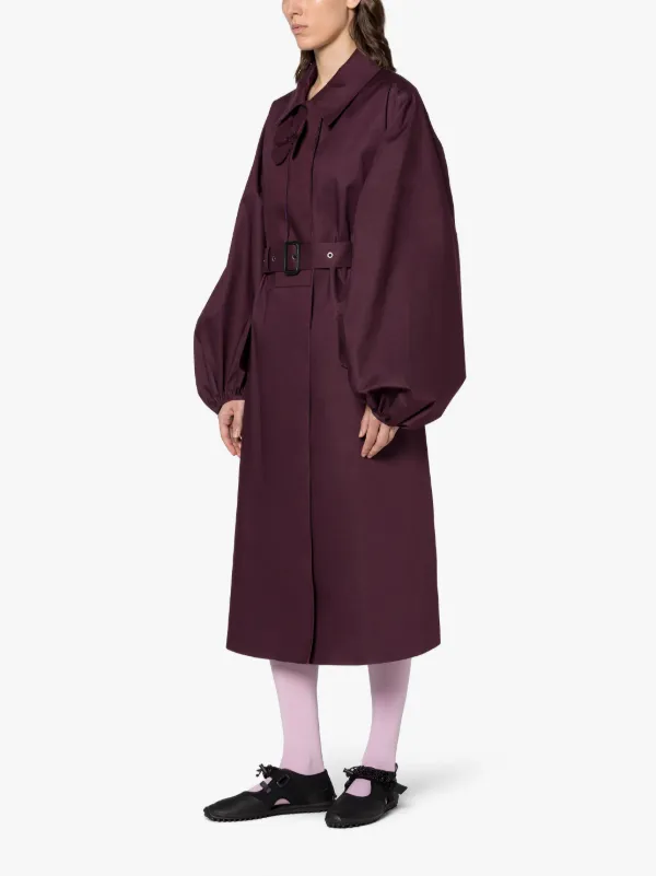 CECILIE BAHNSEN Helen Bordeaux Bonded Cotton Coat