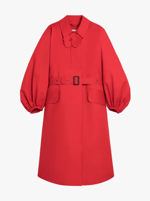 CECILIE BAHNSEN Helen Poppy Bonded Cotton Coat