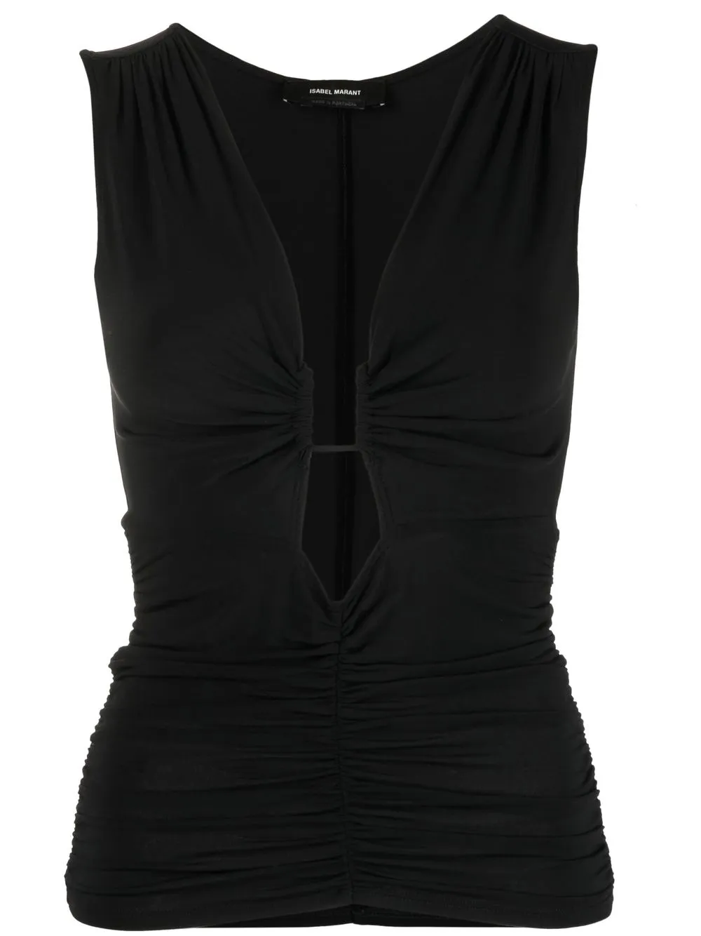 

Isabel Marant plunge-neck ruched jersey top - Black