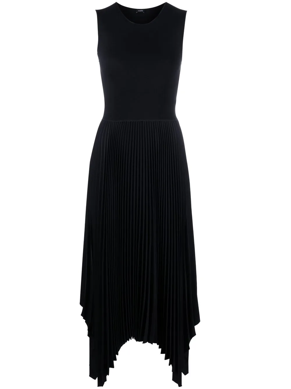 

JOSEPH vestido midi con paneles plisados - Negro