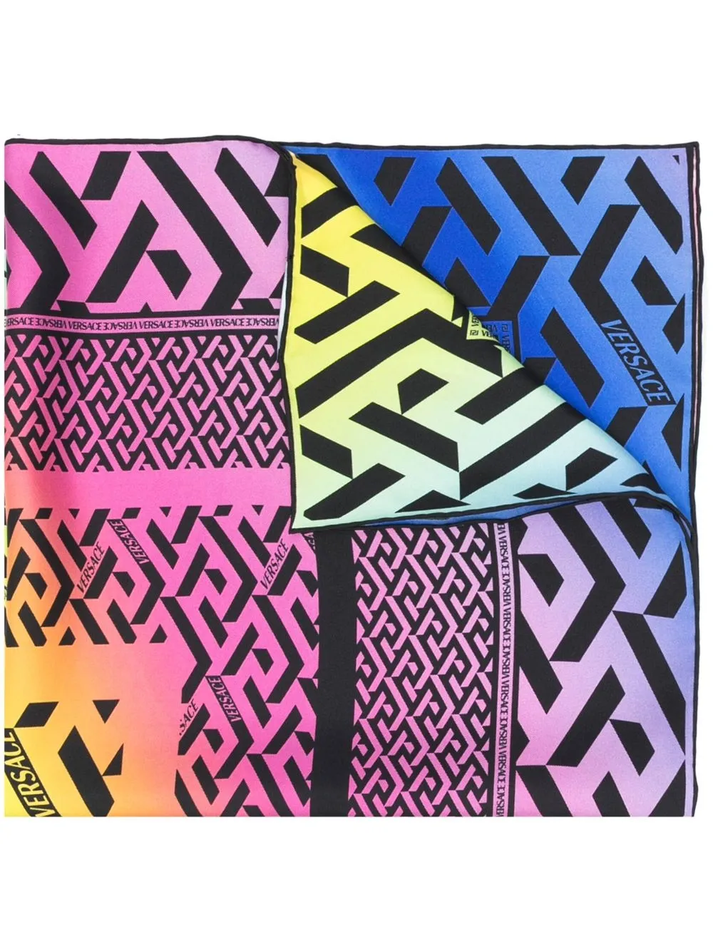 

Versace mascada con estampado de greca - Rosado